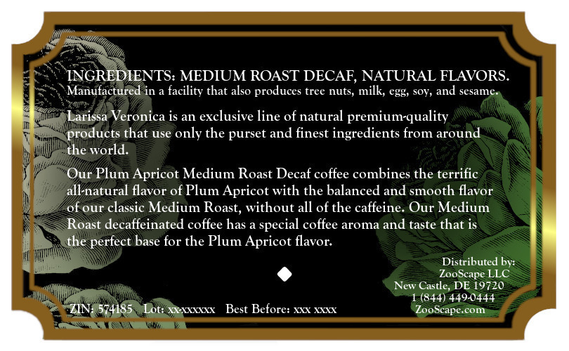 Plum Apricot Medium Roast Decaf Coffee <BR>(Single Serve K-Cup Pods)