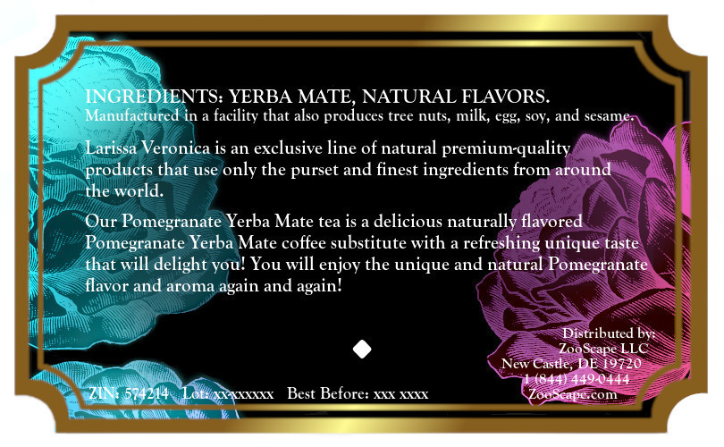 Pomegranate Yerba Mate Tea <BR>(Single Serve K-Cup Pods)