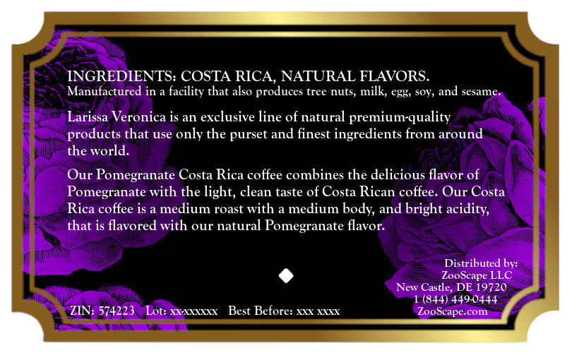 Pomegranate Costa Rica Coffee <BR>(Single Serve K-Cup Pods)