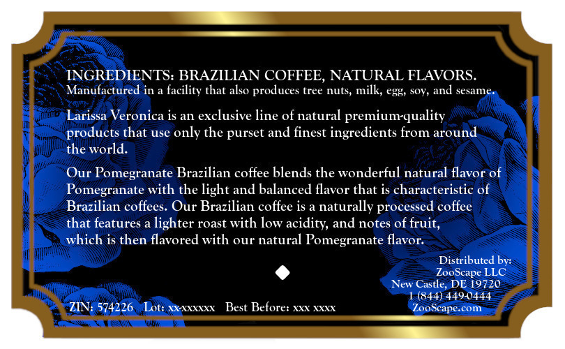 Pomegranate Brazilian Coffee <BR>(Single Serve K-Cup Pods)
