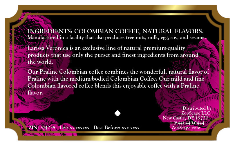 Praline Colombian Coffee <BR>(Single Serve K-Cup Pods)