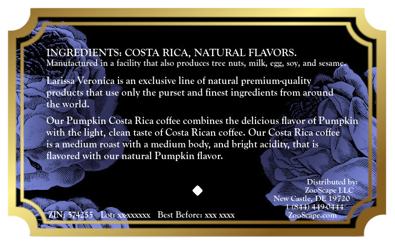 Pumpkin Costa Rica Coffee <BR>(Single Serve K-Cup Pods)