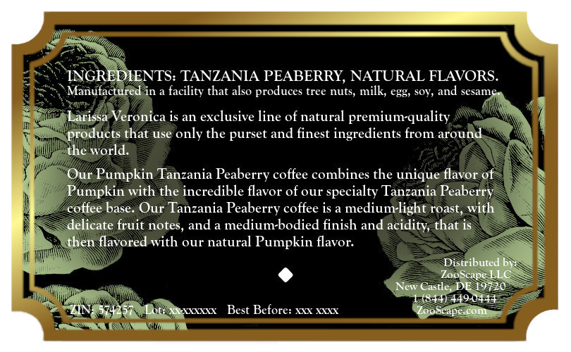 Pumpkin Tanzania Peaberry Coffee <BR>(Single Serve K-Cup Pods)