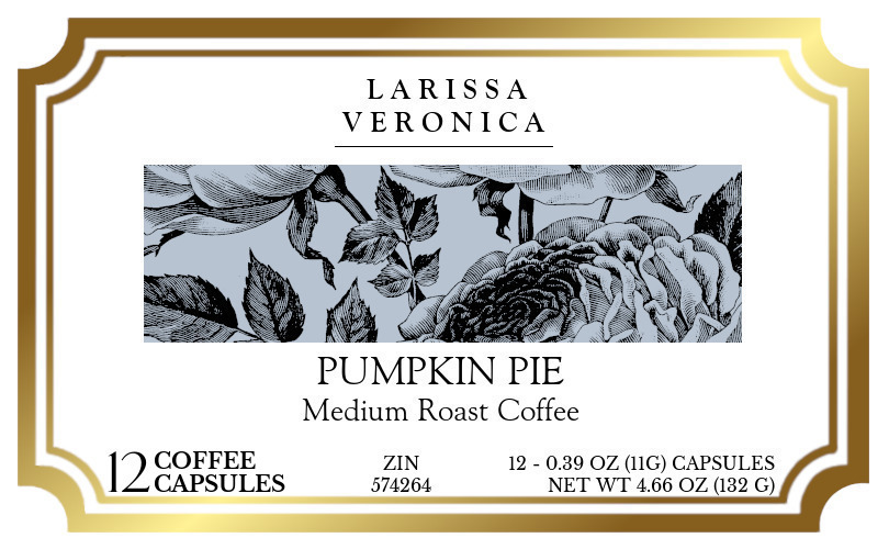 Pumpkin Pie Medium Roast Coffee <BR>(Single Serve K-Cup Pods) - Label
