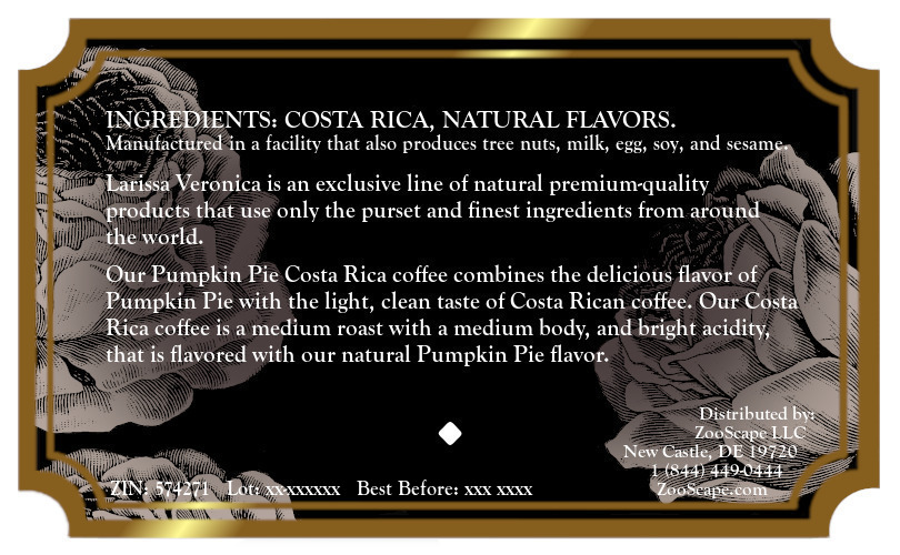 Pumpkin Pie Costa Rica Coffee <BR>(Single Serve K-Cup Pods)