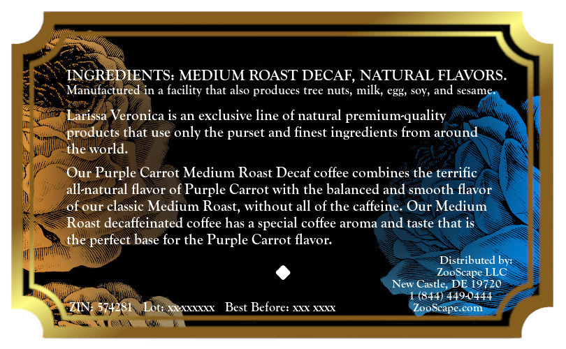 Purple Carrot Medium Roast Decaf Coffee <BR>(Single Serve K-Cup Pods)