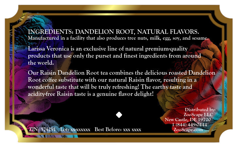 Raisin Dandelion Root Tea <BR>(Single Serve K-Cup Pods)