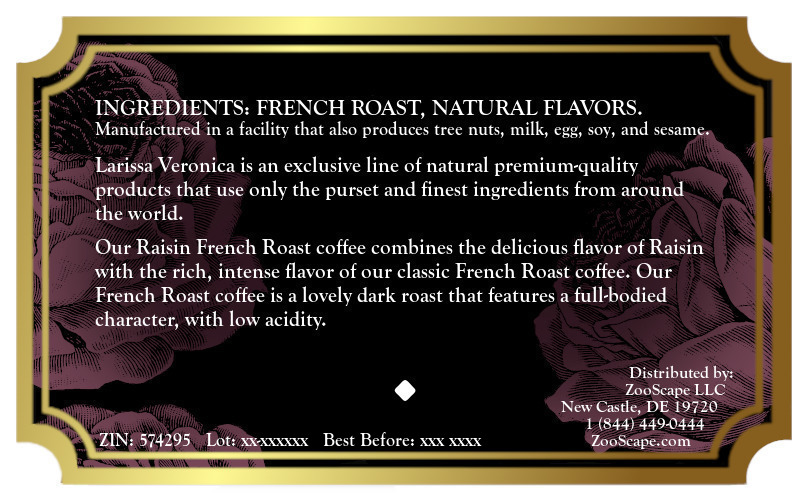 Raisin French Roast Coffee <BR>(Single Serve K-Cup Pods)