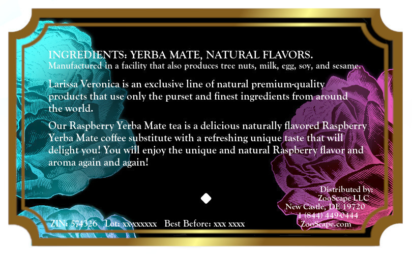 Raspberry Yerba Mate Tea <BR>(Single Serve K-Cup Pods)