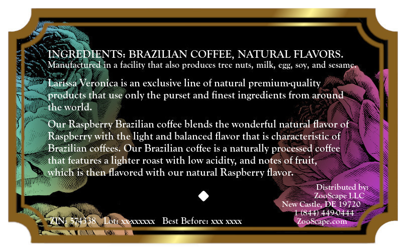 Raspberry Brazilian Coffee <BR>(Single Serve K-Cup Pods)