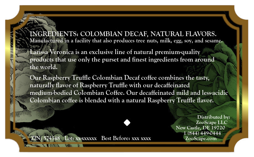 Raspberry Truffle Colombian Decaf Coffee <BR>(Single Serve K-Cup Pods)