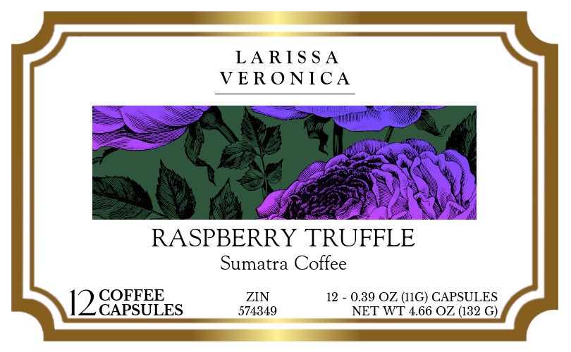 Raspberry Truffle Sumatra Coffee <BR>(Single Serve K-Cup Pods) - Label