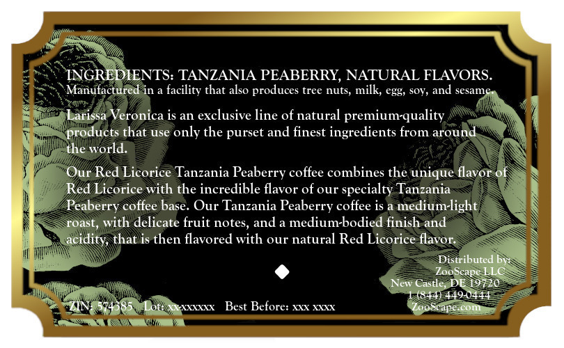 Red Licorice Tanzania Peaberry Coffee <BR>(Single Serve K-Cup Pods)