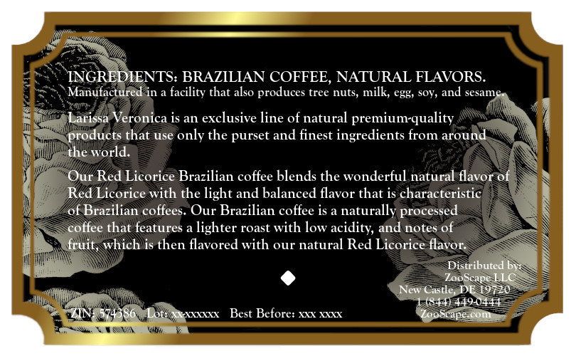 Red Licorice Brazilian Coffee <BR>(Single Serve K-Cup Pods)