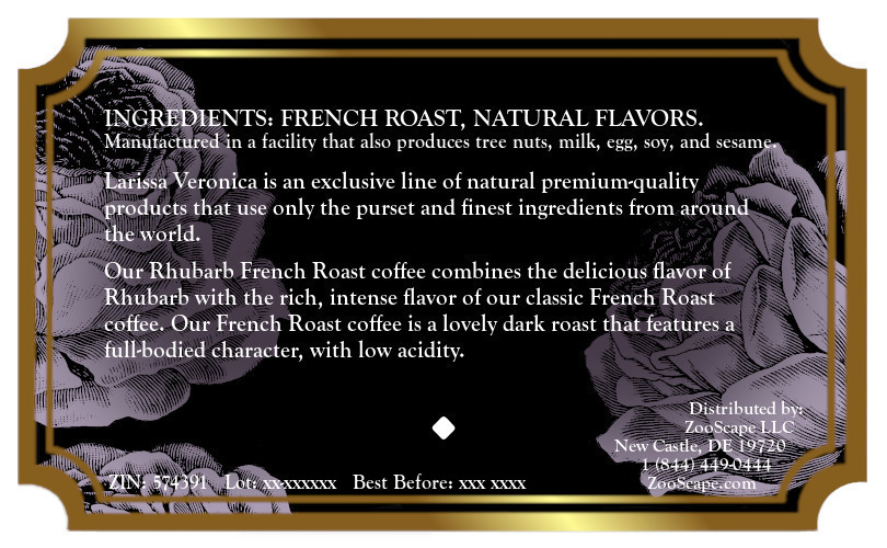 Rhubarb French Roast Coffee <BR>(Single Serve K-Cup Pods)