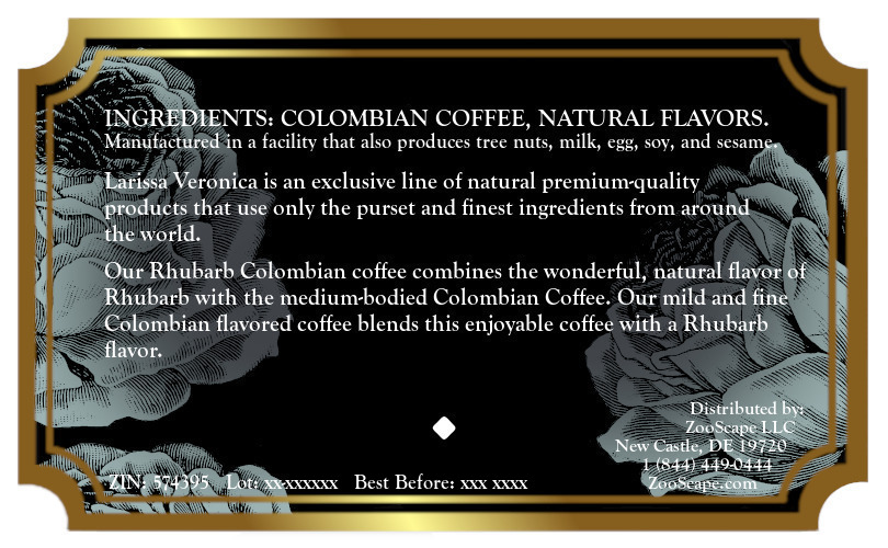 Rhubarb Colombian Coffee <BR>(Single Serve K-Cup Pods)