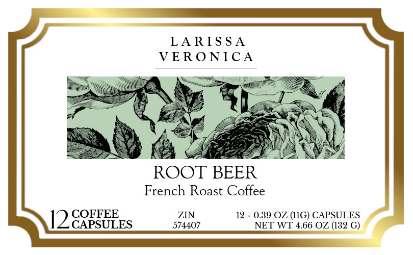 Root Beer French Roast Coffee <BR>(Single Serve K-Cup Pods) - Label