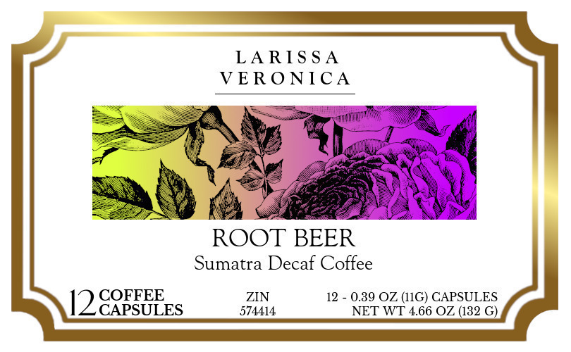 Root Beer Sumatra Decaf Coffee <BR>(Single Serve K-Cup Pods) - Label
