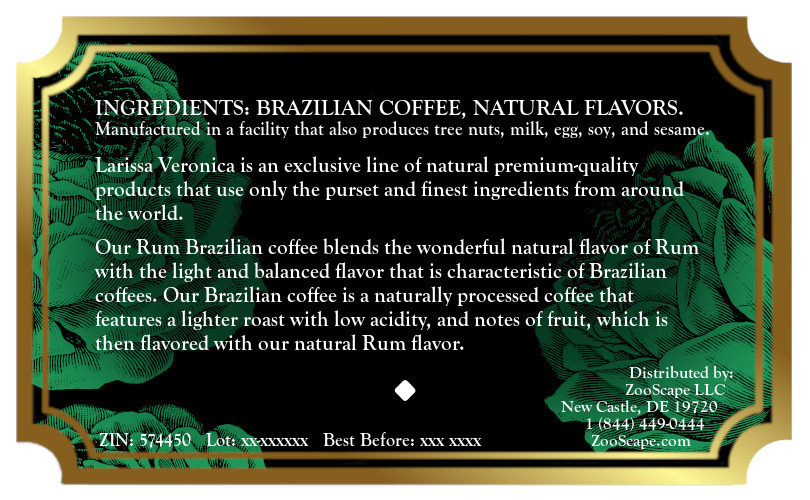 Rum Brazilian Coffee <BR>(Single Serve K-Cup Pods)