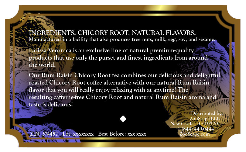 Rum Raisin Chicory Root Tea <BR>(Single Serve K-Cup Pods)