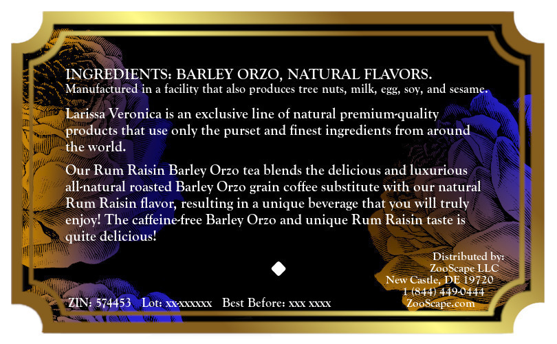 Rum Raisin Barley Orzo Tea <BR>(Single Serve K-Cup Pods)