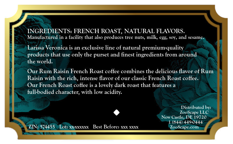 Rum Raisin French Roast Coffee <BR>(Single Serve K-Cup Pods)