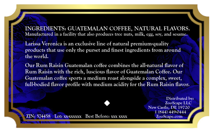 Rum Raisin Guatemalan Coffee <BR>(Single Serve K-Cup Pods)