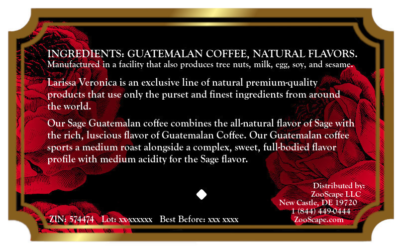 Sage Guatemalan Coffee <BR>(Single Serve K-Cup Pods)