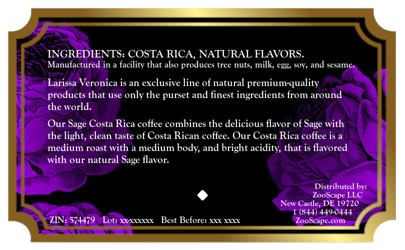 Sage Costa Rica Coffee <BR>(Single Serve K-Cup Pods)