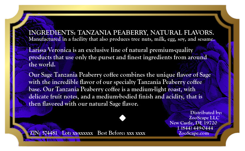 Sage Tanzania Peaberry Coffee <BR>(Single Serve K-Cup Pods)