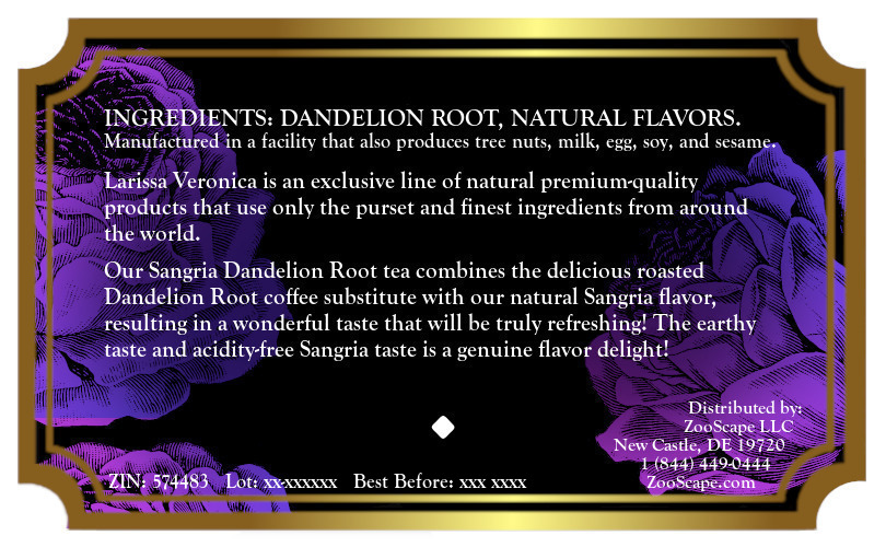 Sangria Dandelion Root Tea <BR>(Single Serve K-Cup Pods)