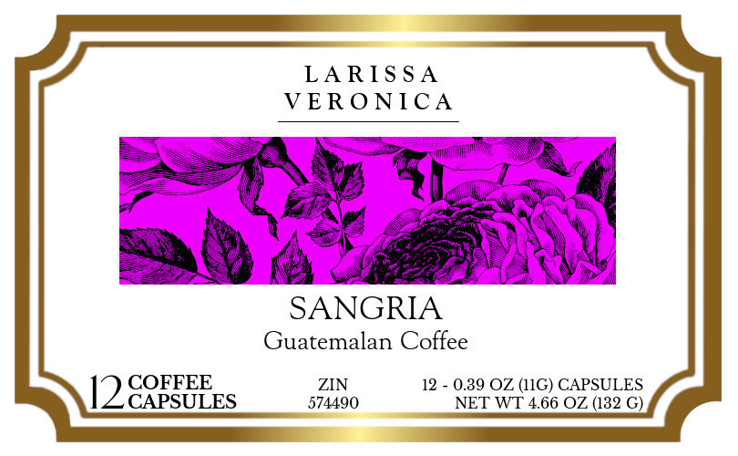 Sangria Guatemalan Coffee <BR>(Single Serve K-Cup Pods) - Label
