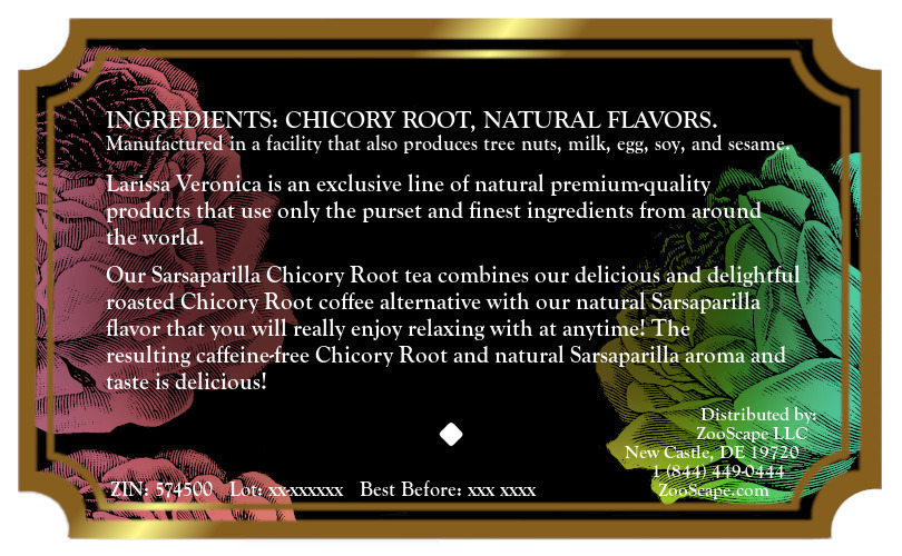 Sarsaparilla Chicory Root Tea <BR>(Single Serve K-Cup Pods)