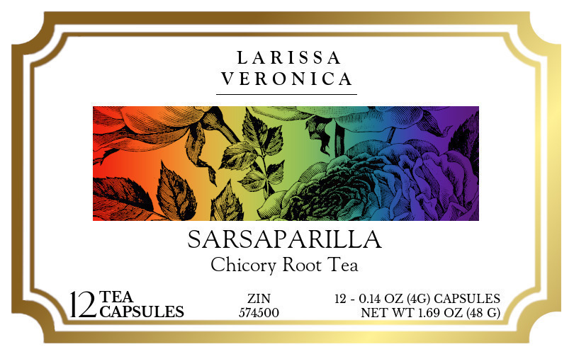 Sarsaparilla Chicory Root Tea <BR>(Single Serve K-Cup Pods) - Label
