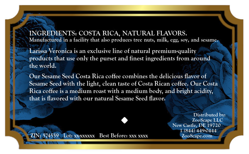 Sesame Seed Costa Rica Coffee <BR>(Single Serve K-Cup Pods)