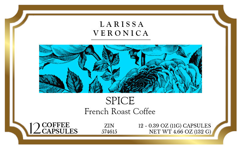 Spice French Roast Coffee <BR>(Single Serve K-Cup Pods) - Label