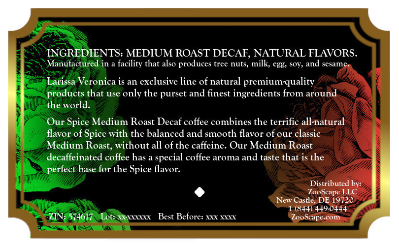 Spice Medium Roast Decaf Coffee <BR>(Single Serve K-Cup Pods)