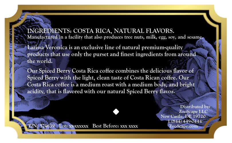 Spiced Berry Costa Rica Coffee <BR>(Single Serve K-Cup Pods)