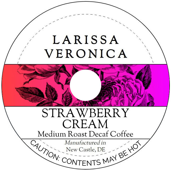 Strawberry Cream Medium Roast Decaf Coffee <BR>(Single Serve K-Cup Pods)