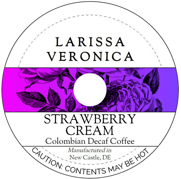 Strawberry Cream Colombian Decaf Coffee <BR>(Single Serve K-Cup Pods)