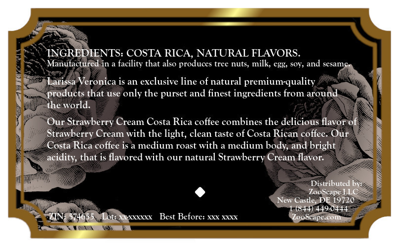 Strawberry Cream Costa Rica Coffee <BR>(Single Serve K-Cup Pods)