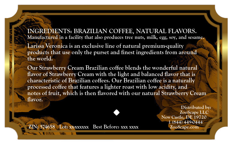 Strawberry Cream Brazilian Coffee <BR>(Single Serve K-Cup Pods)