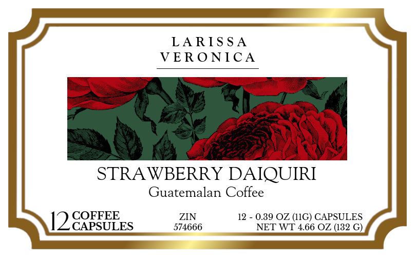 Strawberry Daiquiri Guatemalan Coffee <BR>(Single Serve K-Cup Pods) - Label