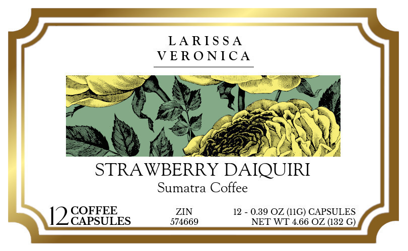 Strawberry Daiquiri Sumatra Coffee <BR>(Single Serve K-Cup Pods) - Label