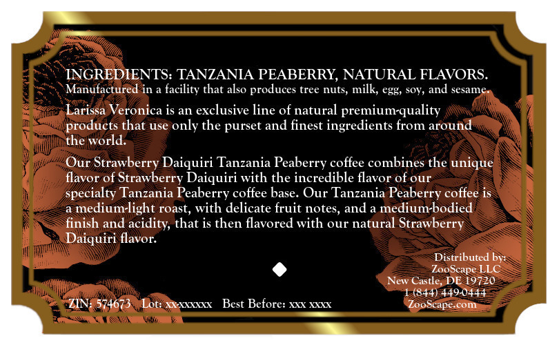 Strawberry Daiquiri Tanzania Peaberry Coffee <BR>(Single Serve K-Cup Pods)