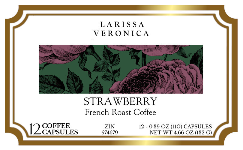 Strawberry French Roast Coffee <BR>(Single Serve K-Cup Pods) - Label