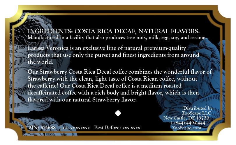 Strawberry Costa Rica Decaf Coffee <BR>(Single Serve K-Cup Pods)
