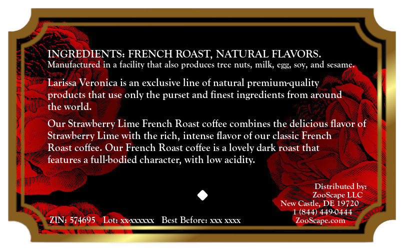 Strawberry Lime French Roast Coffee <BR>(Single Serve K-Cup Pods)