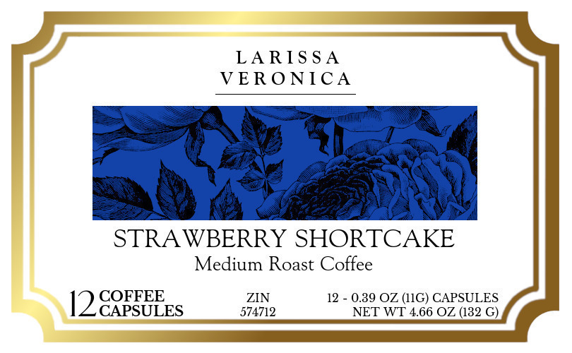Strawberry Shortcake Medium Roast Coffee <BR>(Single Serve K-Cup Pods) - Label