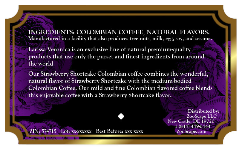 Strawberry Shortcake Colombian Coffee <BR>(Single Serve K-Cup Pods)